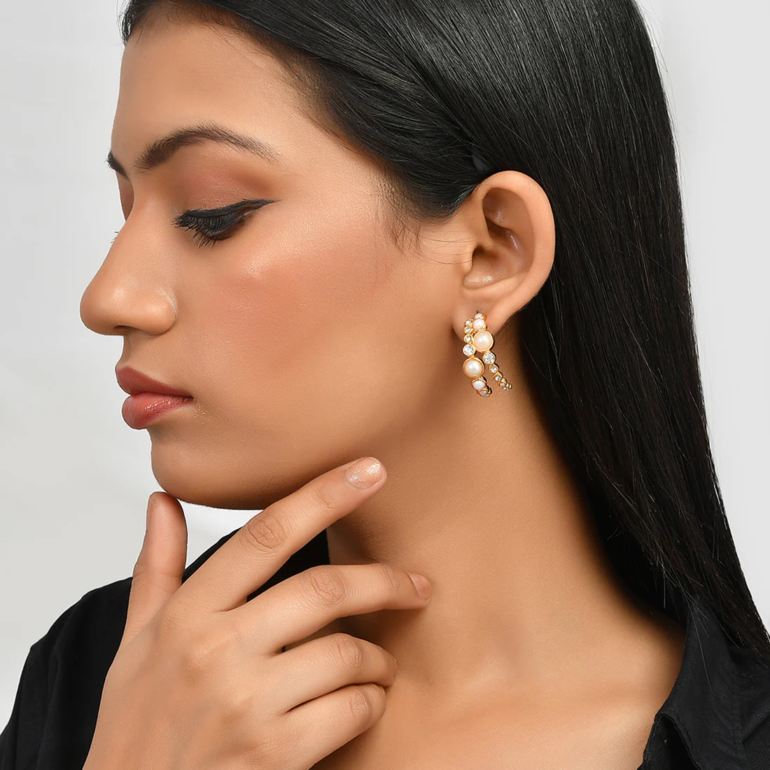 Fiona Double Half Hoop Earrings - Image 2