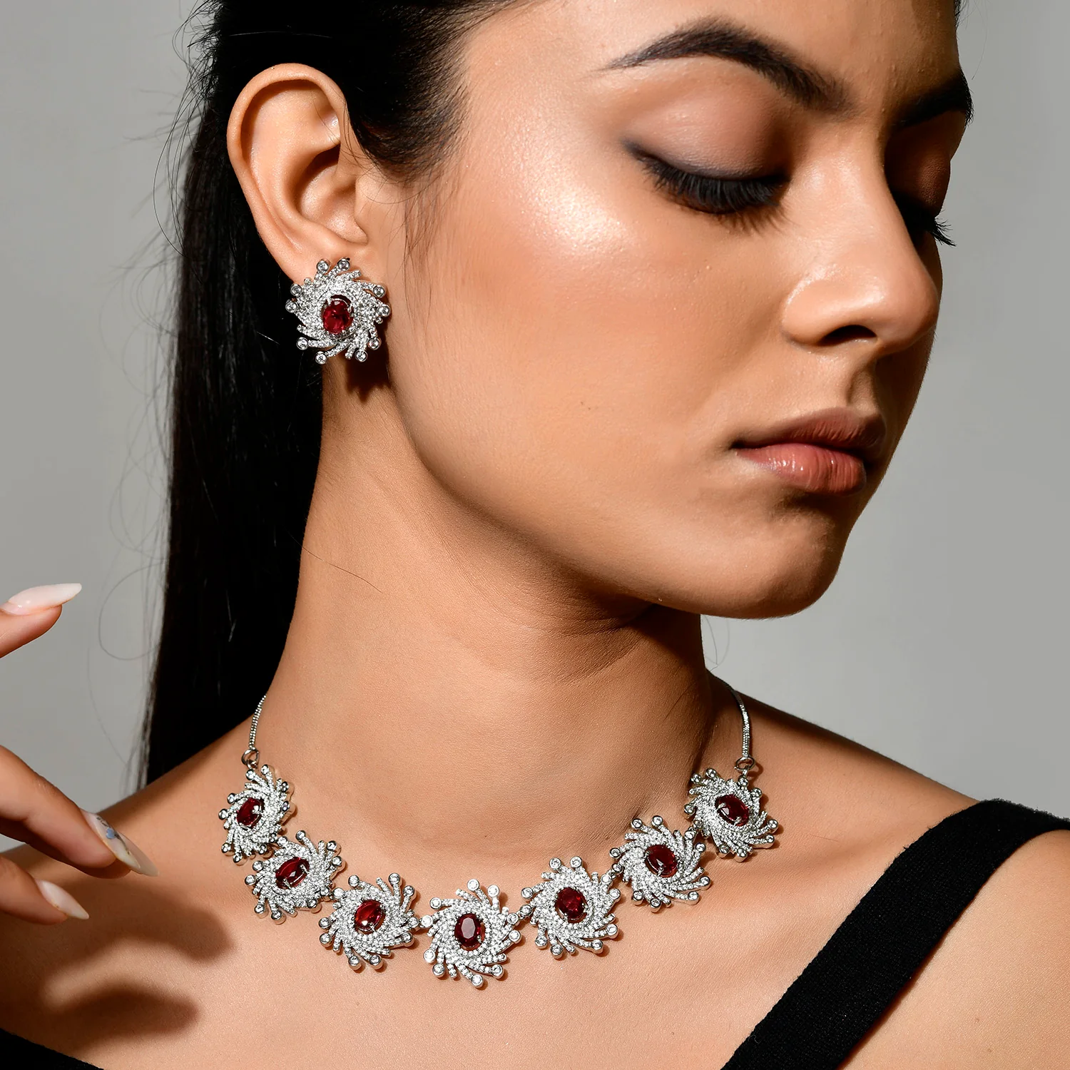 Fireworks Magenta Magic Necklace Set - Image 2