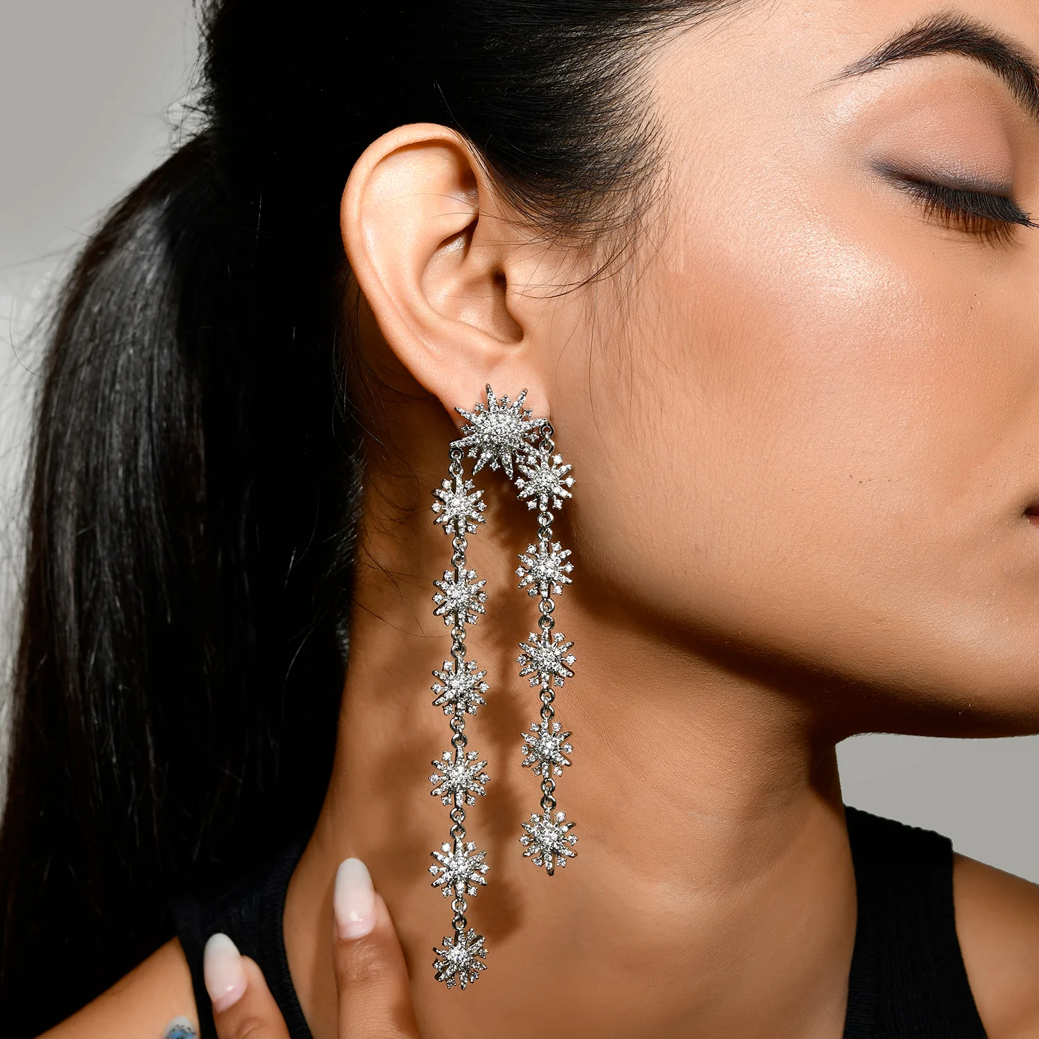 Fireworks Twinkle Glimmer Shoulder Duster Earrings - Image 2