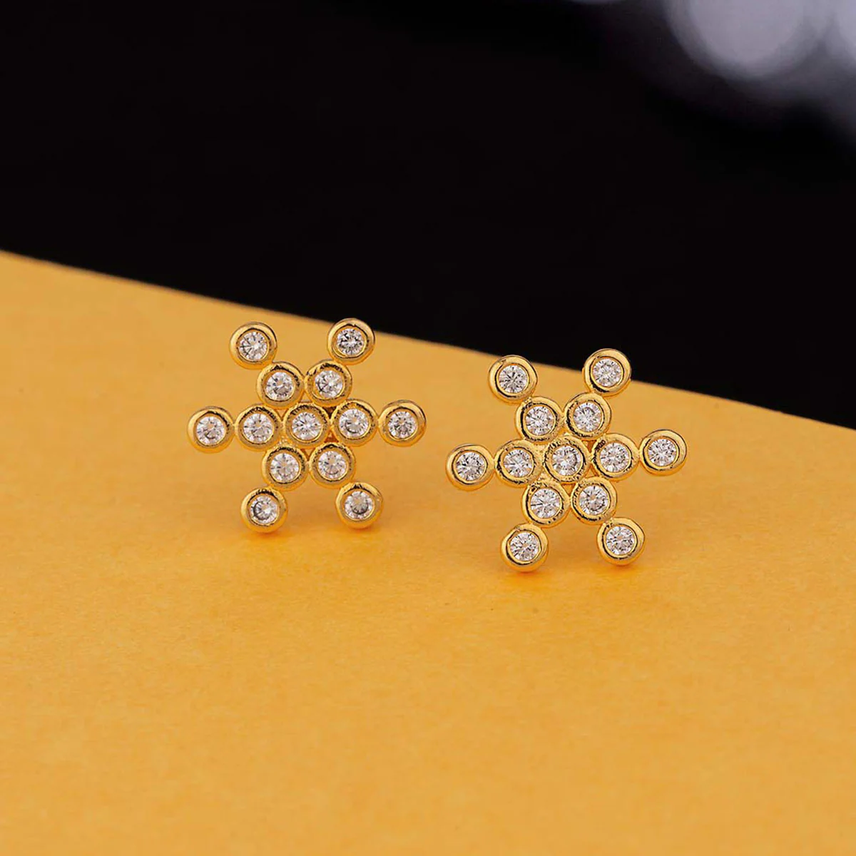 Floral Gold Plated Stud Earrings