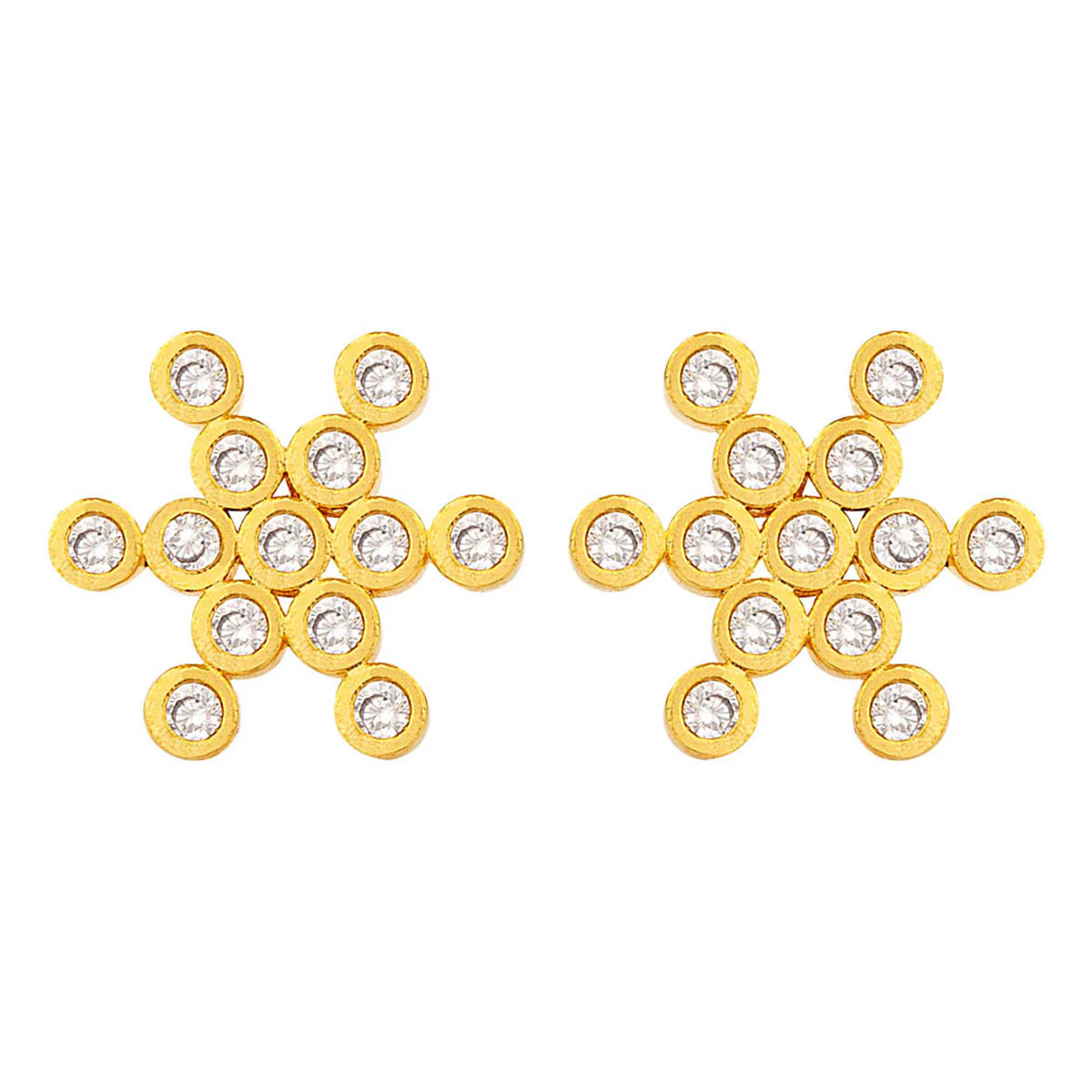 Floral Gold Plated Stud Earrings - Image 3
