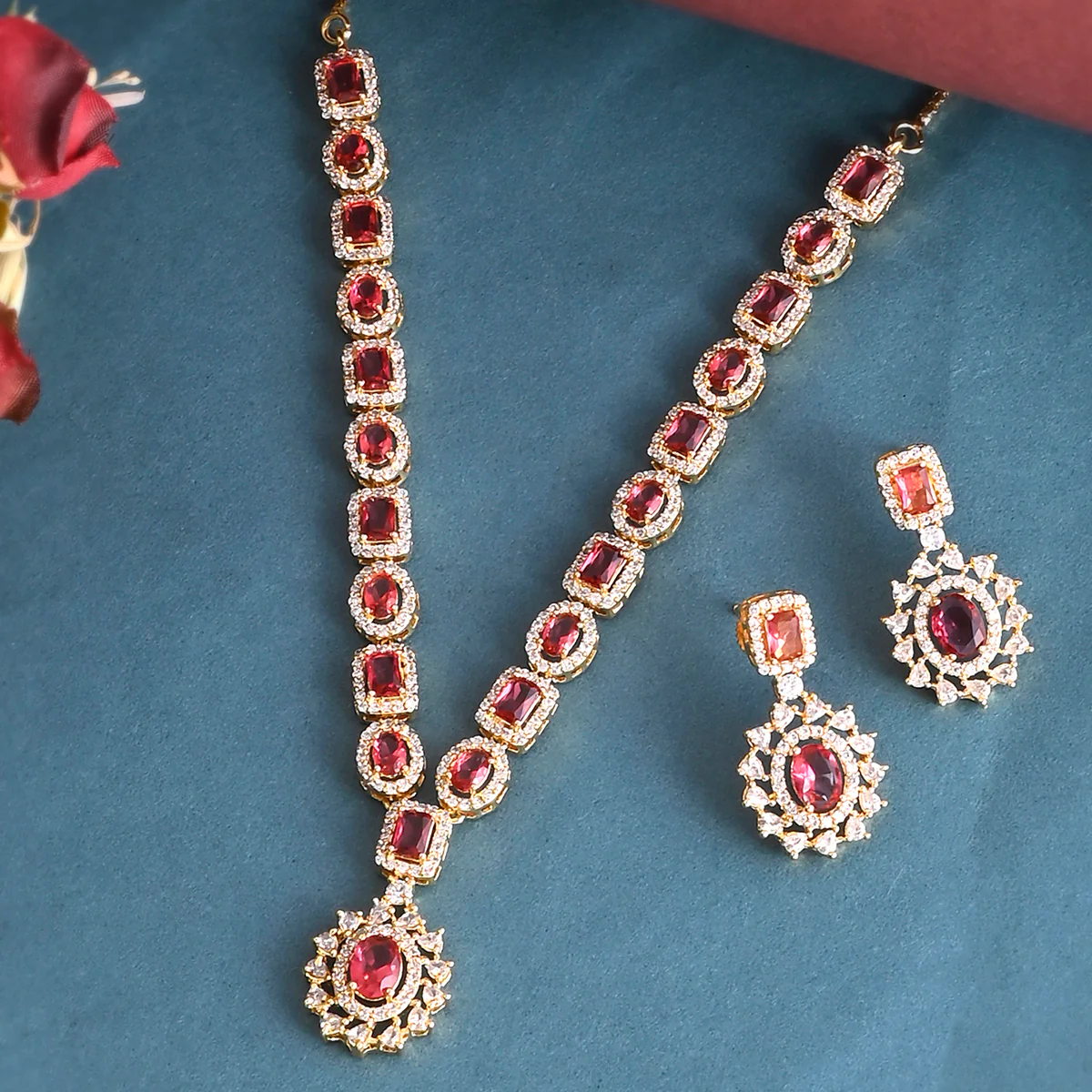 Sparkling Elegance Teardrop Cut Jewellery Set
