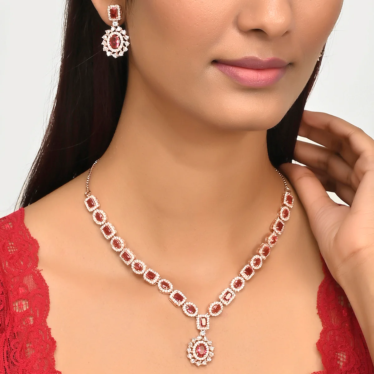 Sparkling Elegance Teardrop Cut Jewellery Set - Image 2