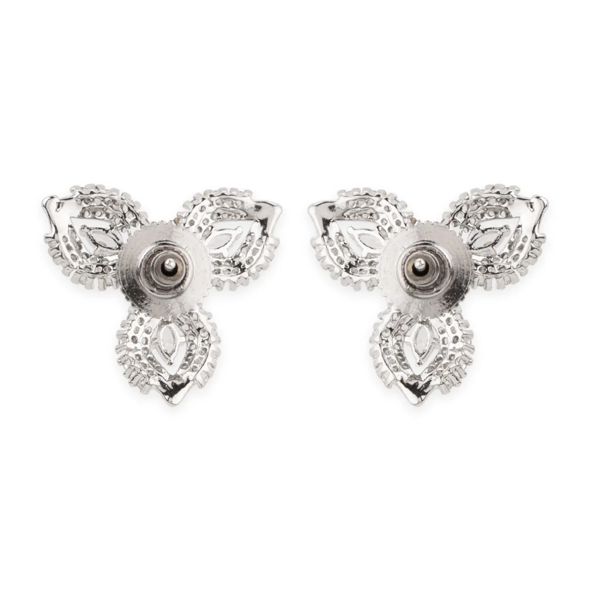Floral Motif CZ Stone Studded Earrings - Image 5