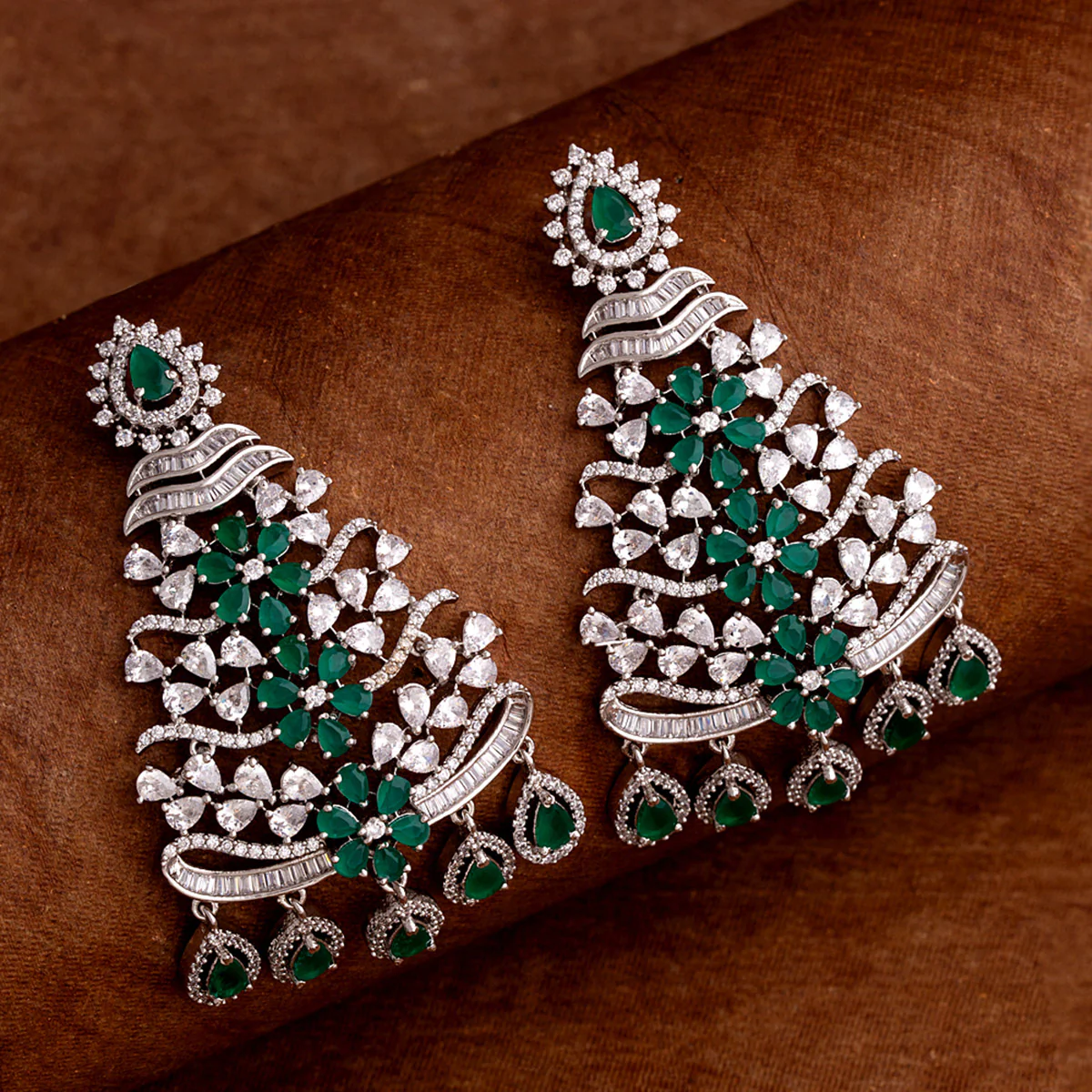 Floral Motif Drop Earrings