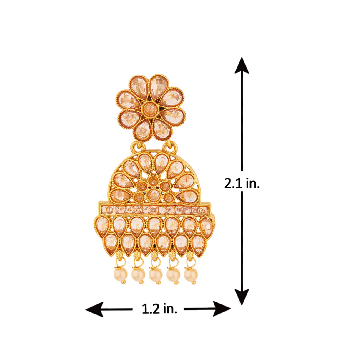 Floral Motif Ethnic Drop Earrings - Image 4