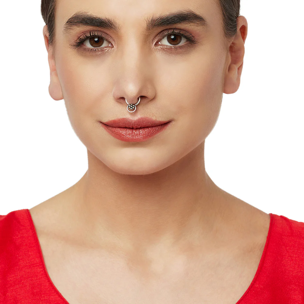 Floral Motif Nose Ring - Image 2
