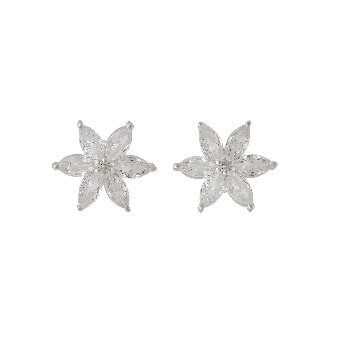Floral Motif Silver Plated 925 Sterling Silver Earrings - Image 3