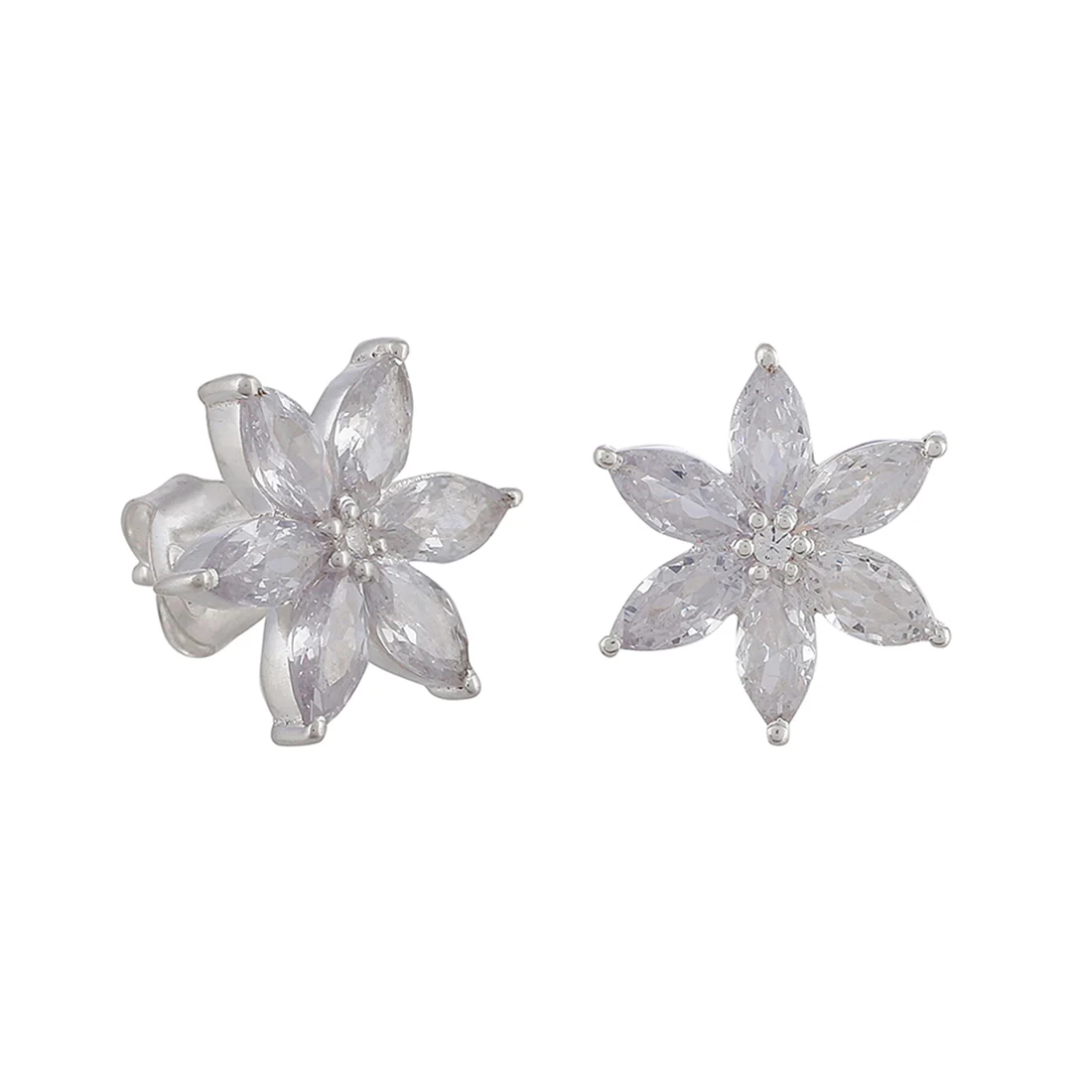 Floral Motif Silver Plated 925 Sterling Silver Necklace Set - Image 9