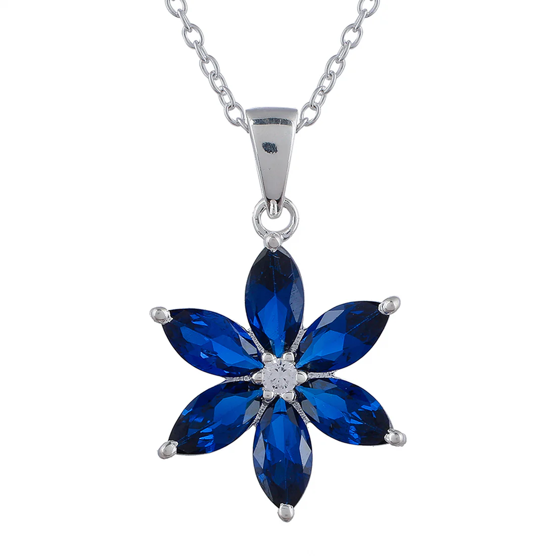 Floral Motif 925 Sterling Silver Necklace Set - Image 5