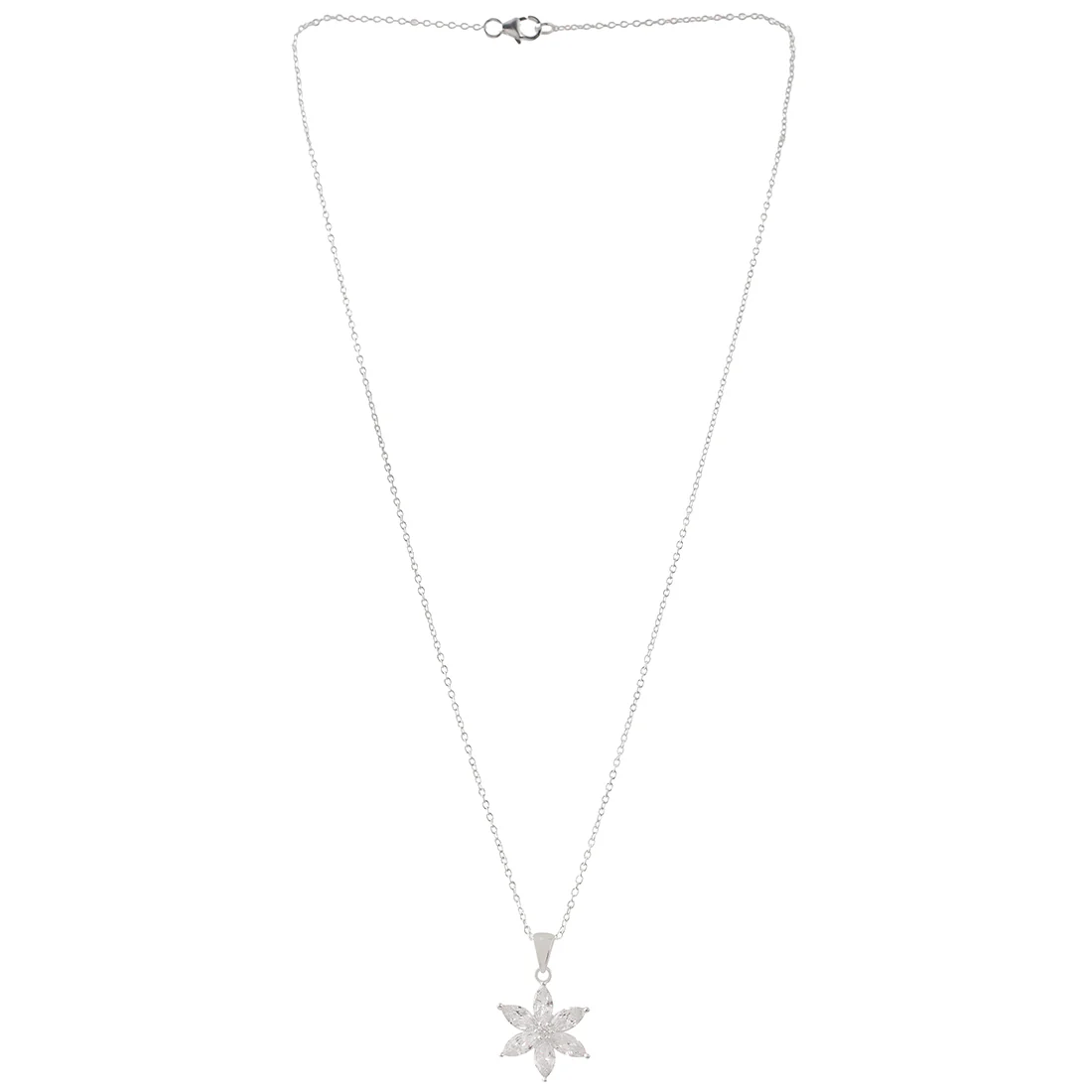 Floral Motif Silver Plated 925 Sterling Silver Pendant - Image 3