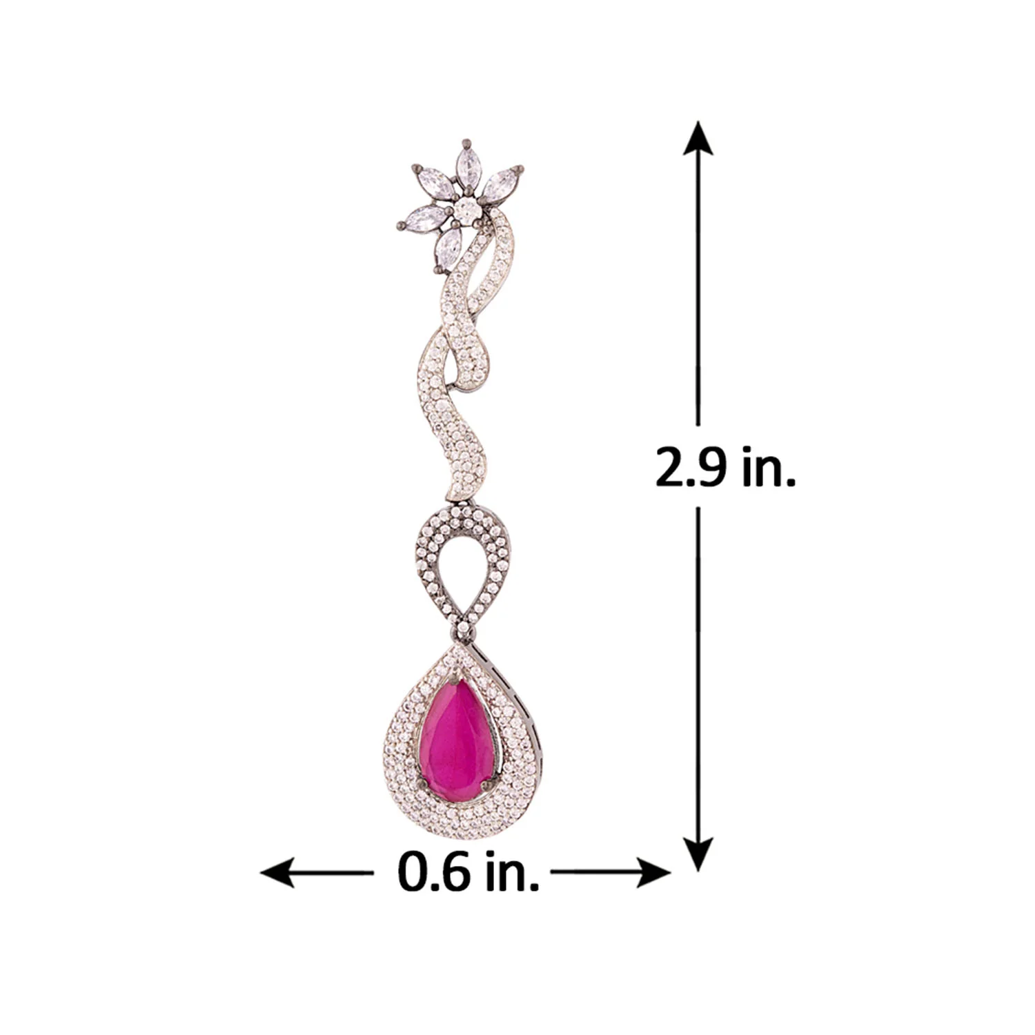 Floral Motif Statement Earrings - Image 5