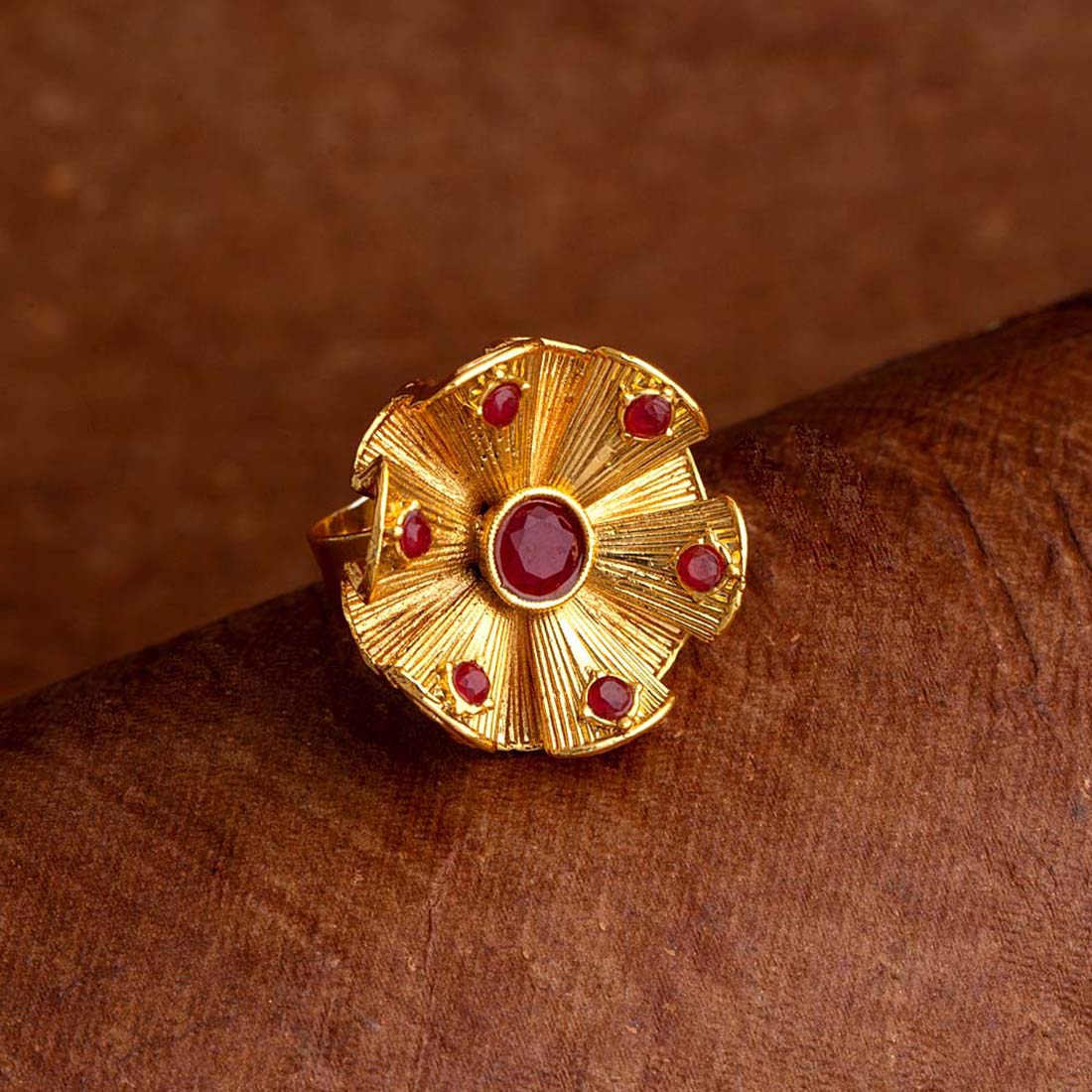 Floral Motif Statement Ring