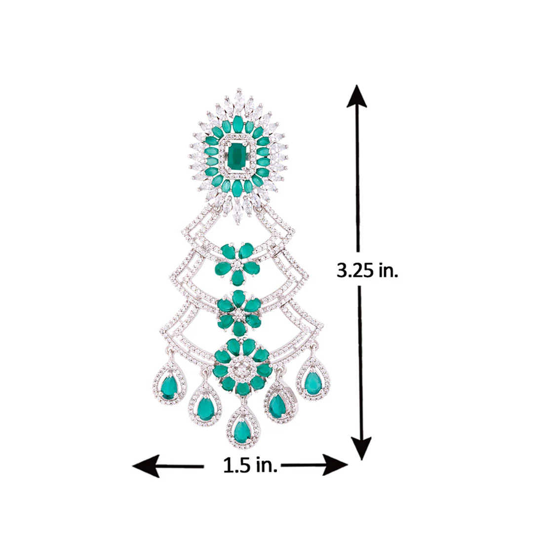 Floral Motifs Chandelier Drop Earrings - Image 5