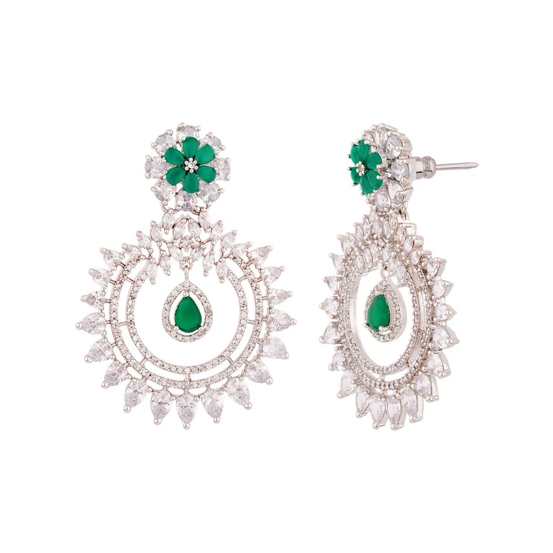 Floral Motifs Ethnic Hoop Earrings - Image 4