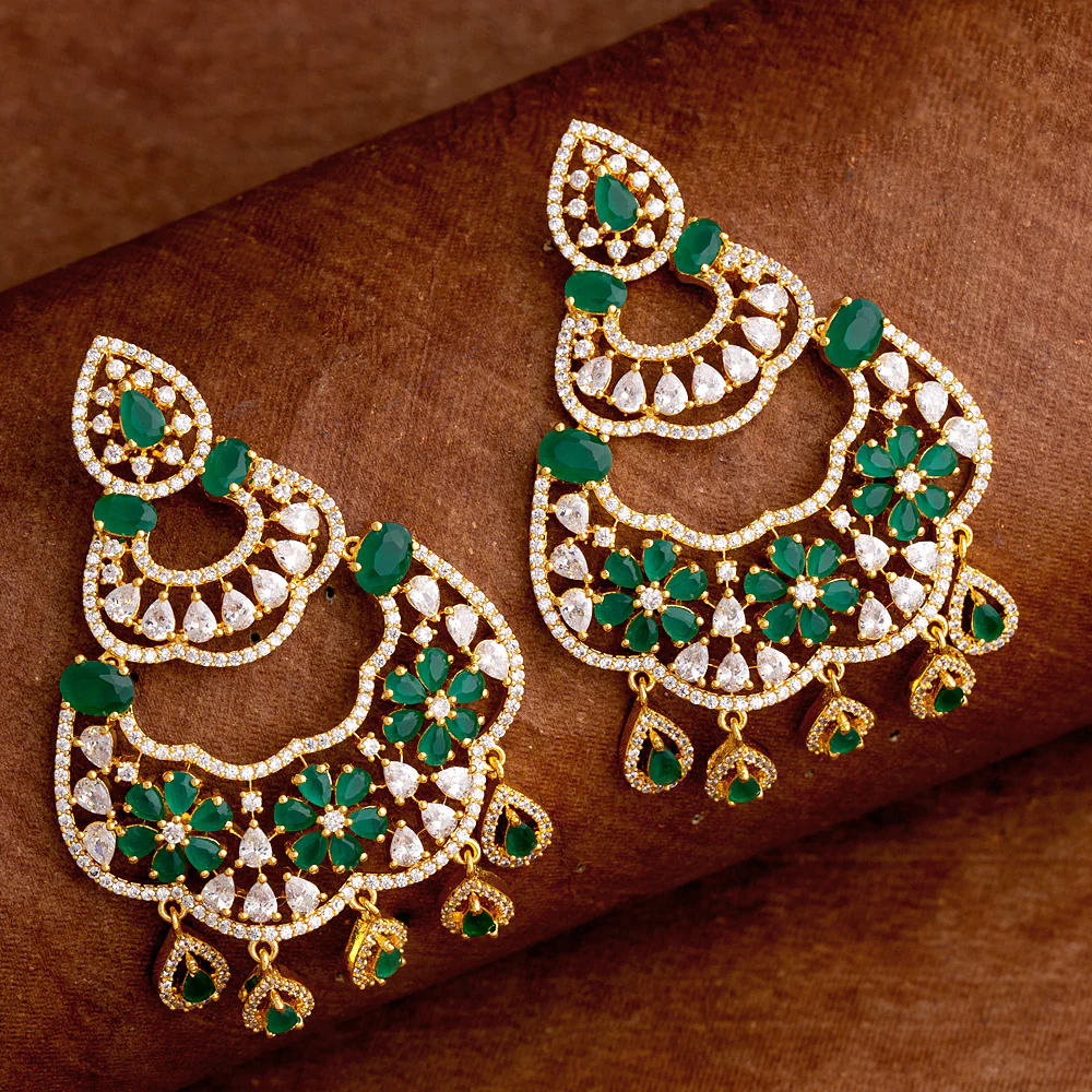 Floral Motifs Layered Drop Earrings