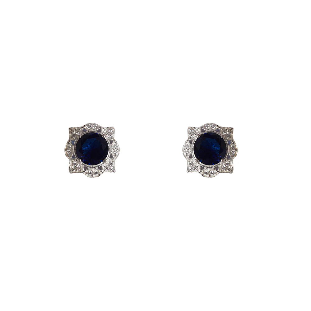 Floral Oval Cut Sapphire 925 Sterling Silver Box Set - Image 5