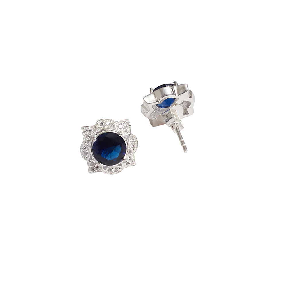 Floral Oval Cut Sapphire 925 Sterling Silver Box Set - Image 6