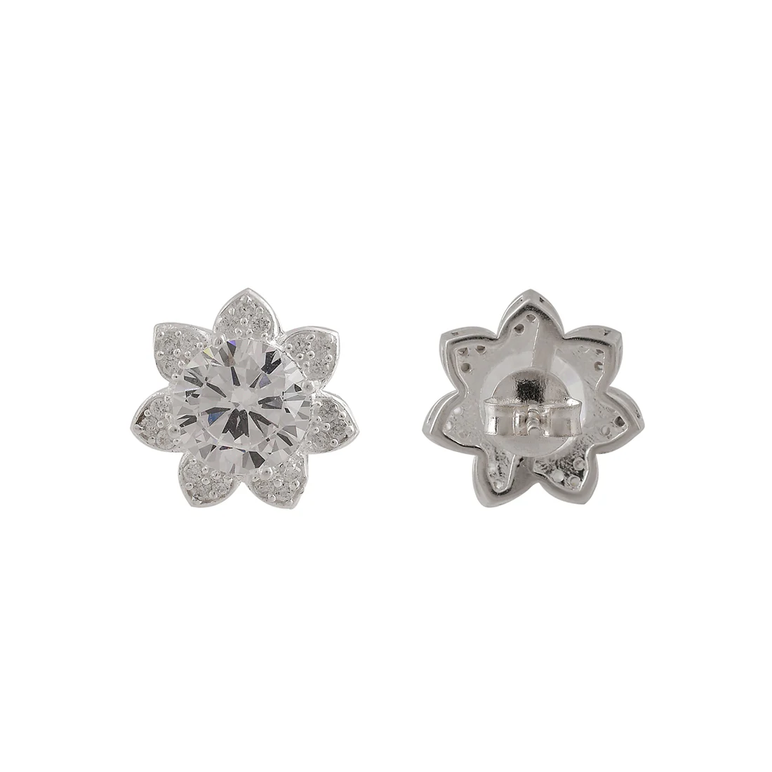 Floral Style 925 Sterling Silver Earrings - Image 5