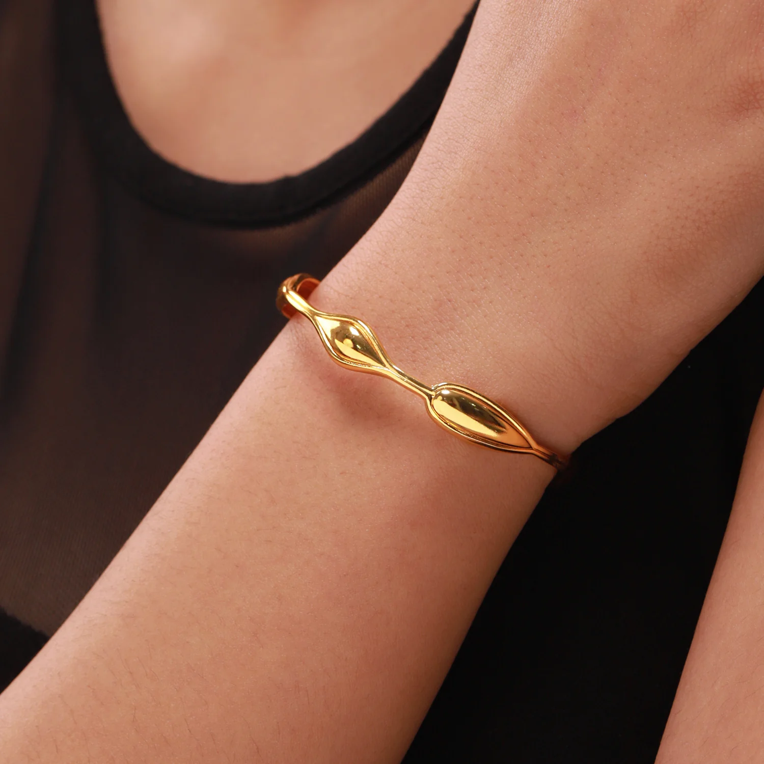 Flow Tide Dewdrop Cuff Adjustable Bracelet - Image 2