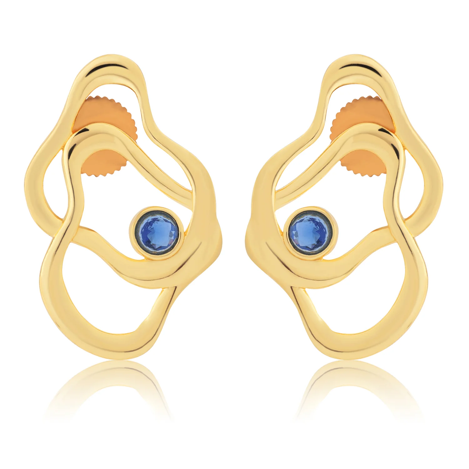 Flow Tide Ocean Blue Stud Earrings - Image 4