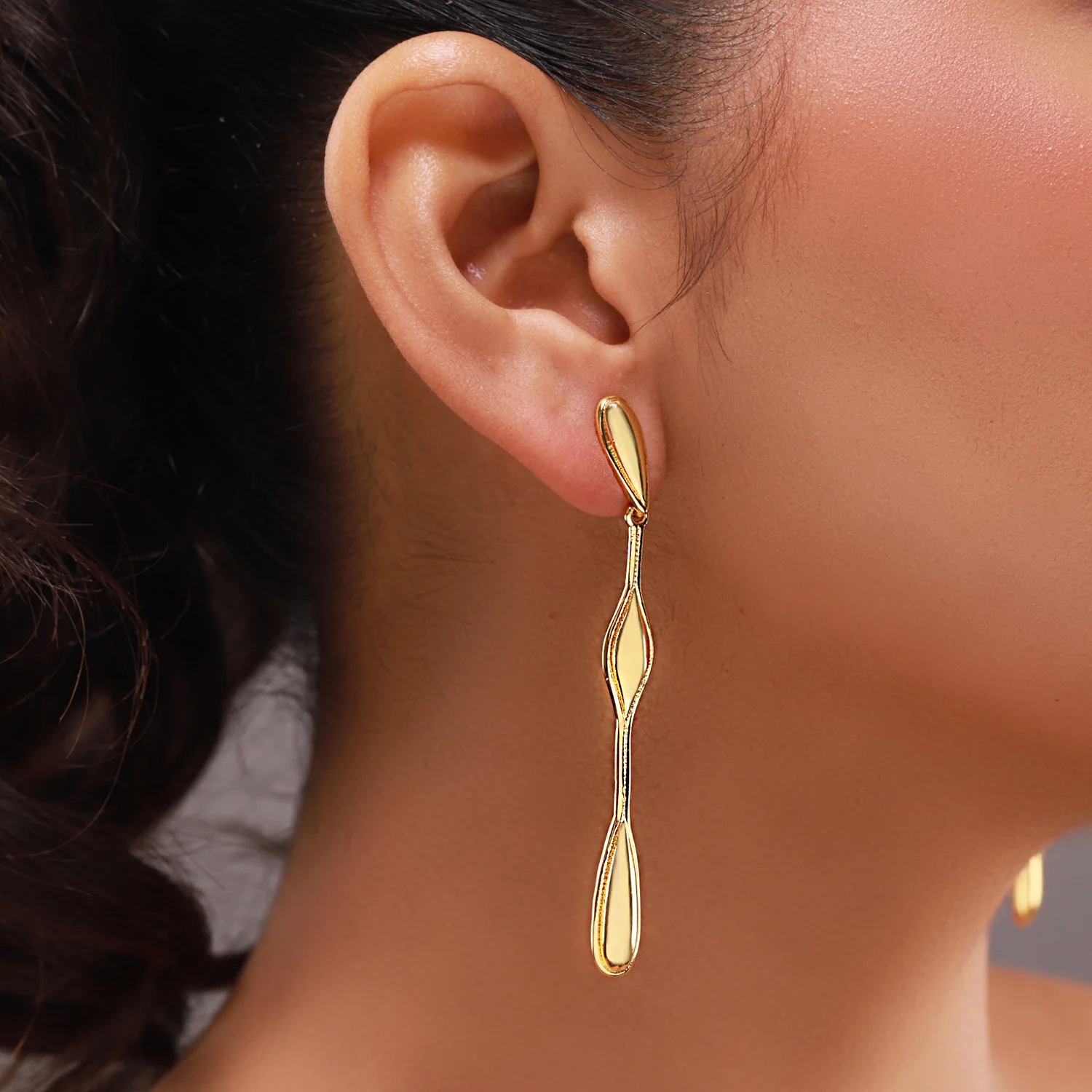 Flow Tide Ripple Drop Danglers Earrings - Image 2