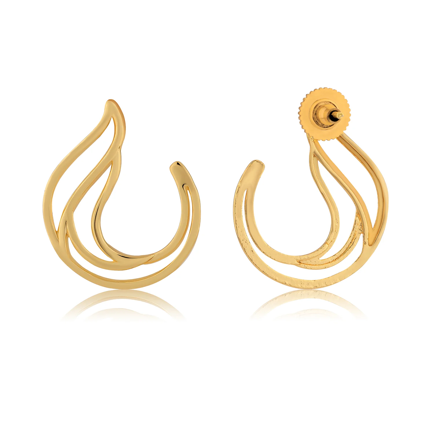 Flow Tide Sea Motion Front Back Hoop Earrings - Image 6