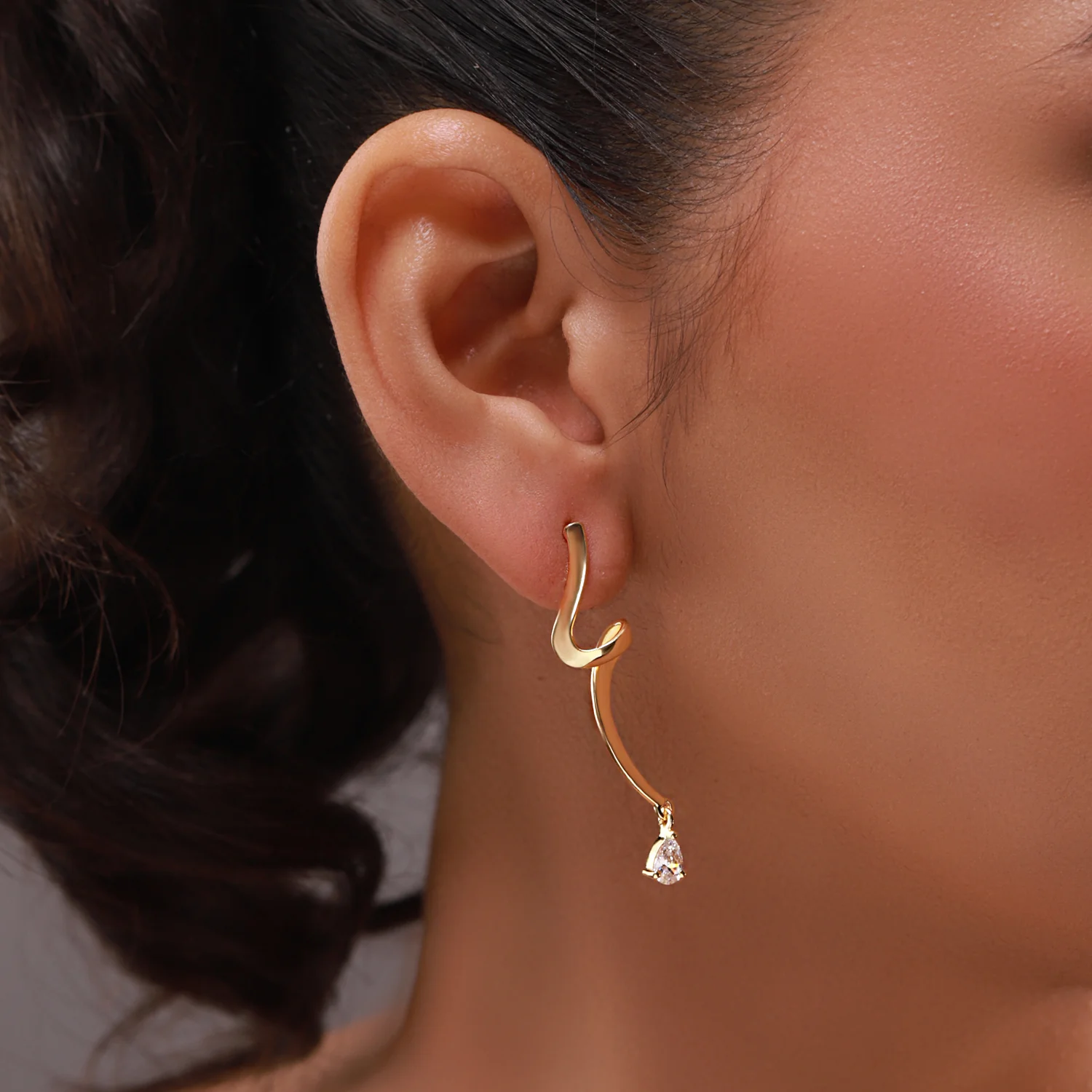Flow Tide Spiral Stream Drop Earrings - Image 2
