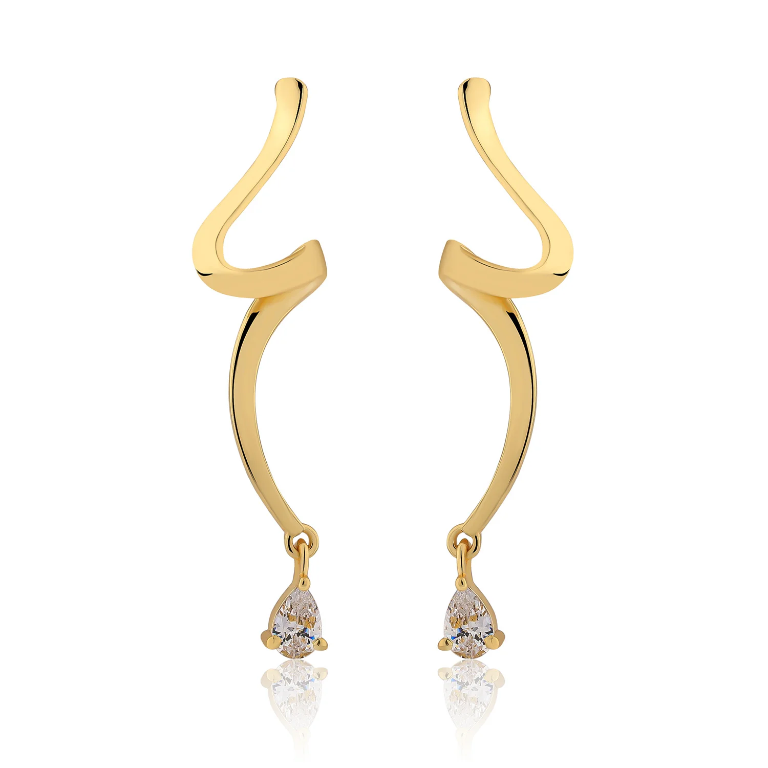 Flow Tide Spiral Stream Drop Earrings - Image 5