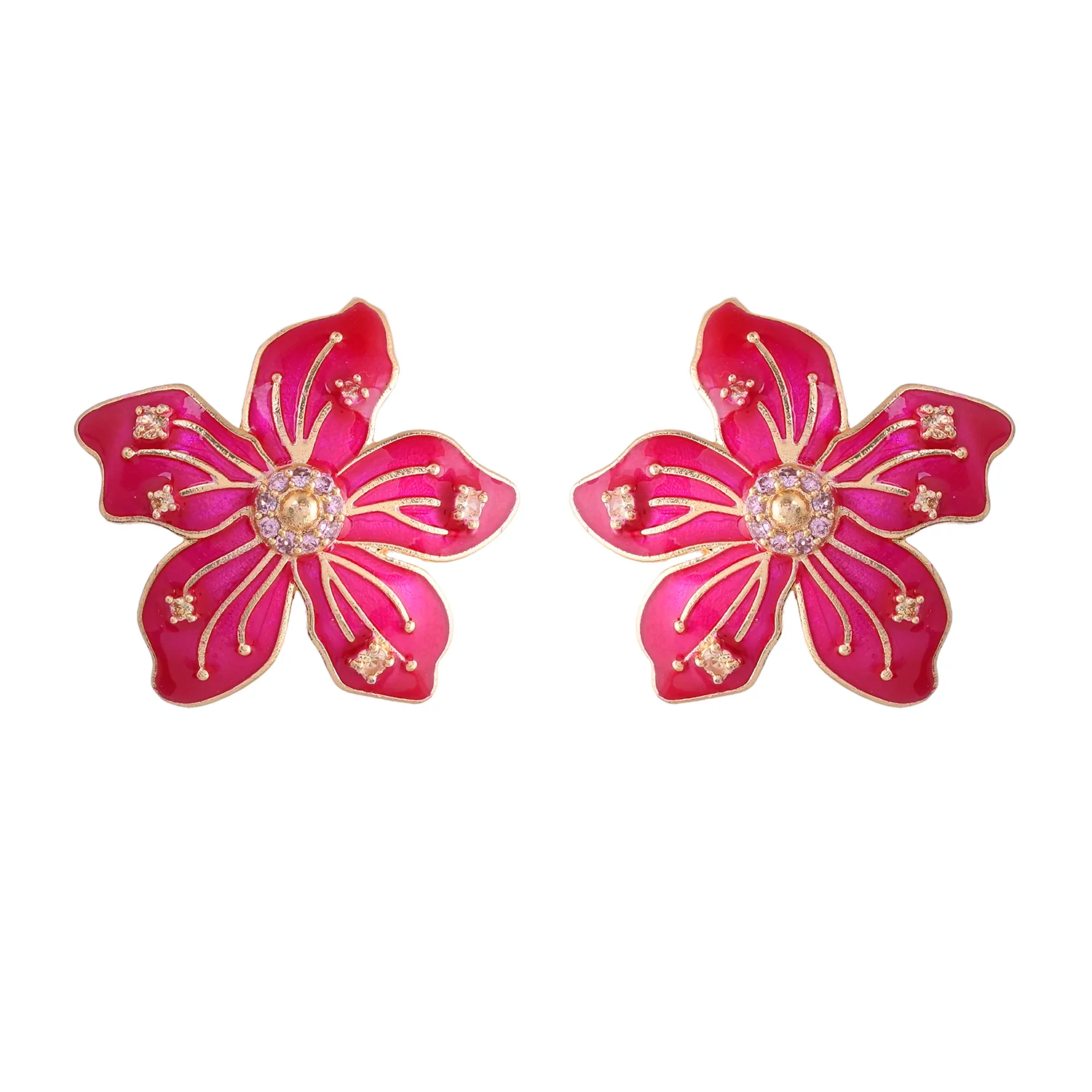 Flower Fantasy Blossom Pink Statement Stud - Image 5