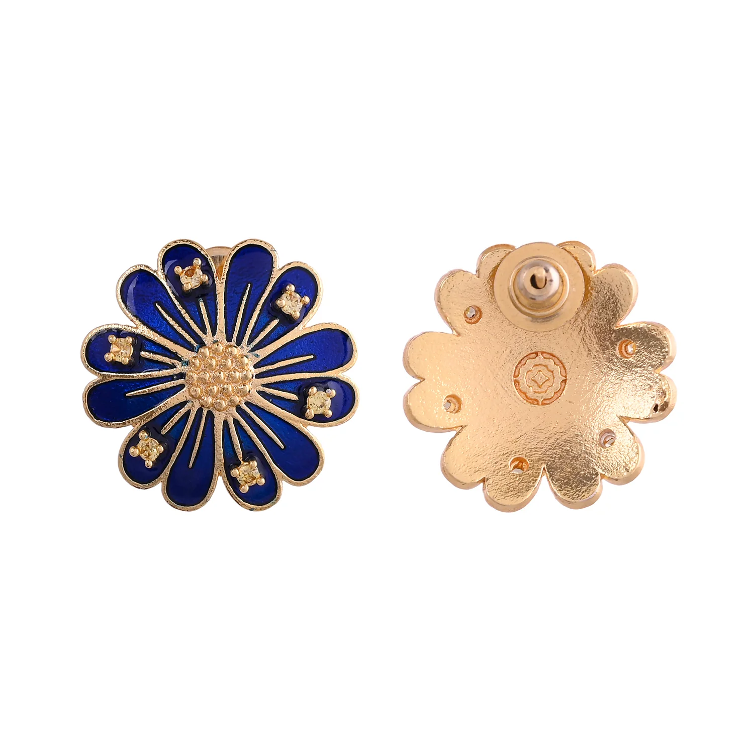 Flower Fantasy Sapphire Blue Daisy Ear Studs - Image 3