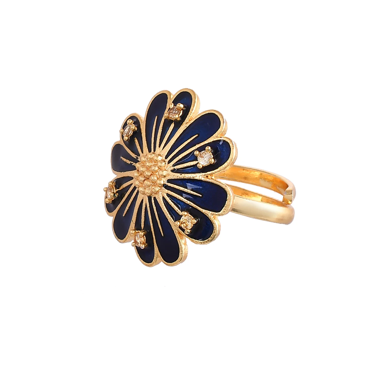 Flower Fantasy Sapphire Blue Daisy Ring - Image 4