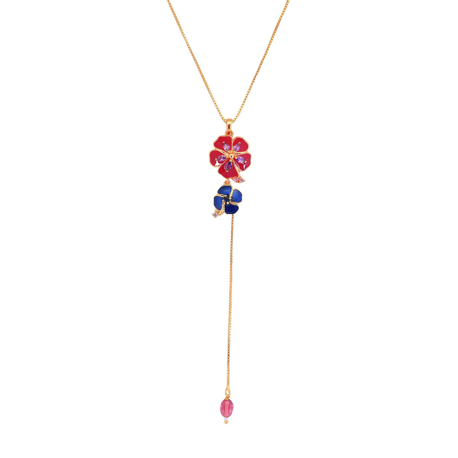 Flower Fantasy Magenta Pink And Blue Pendant - Image 3
