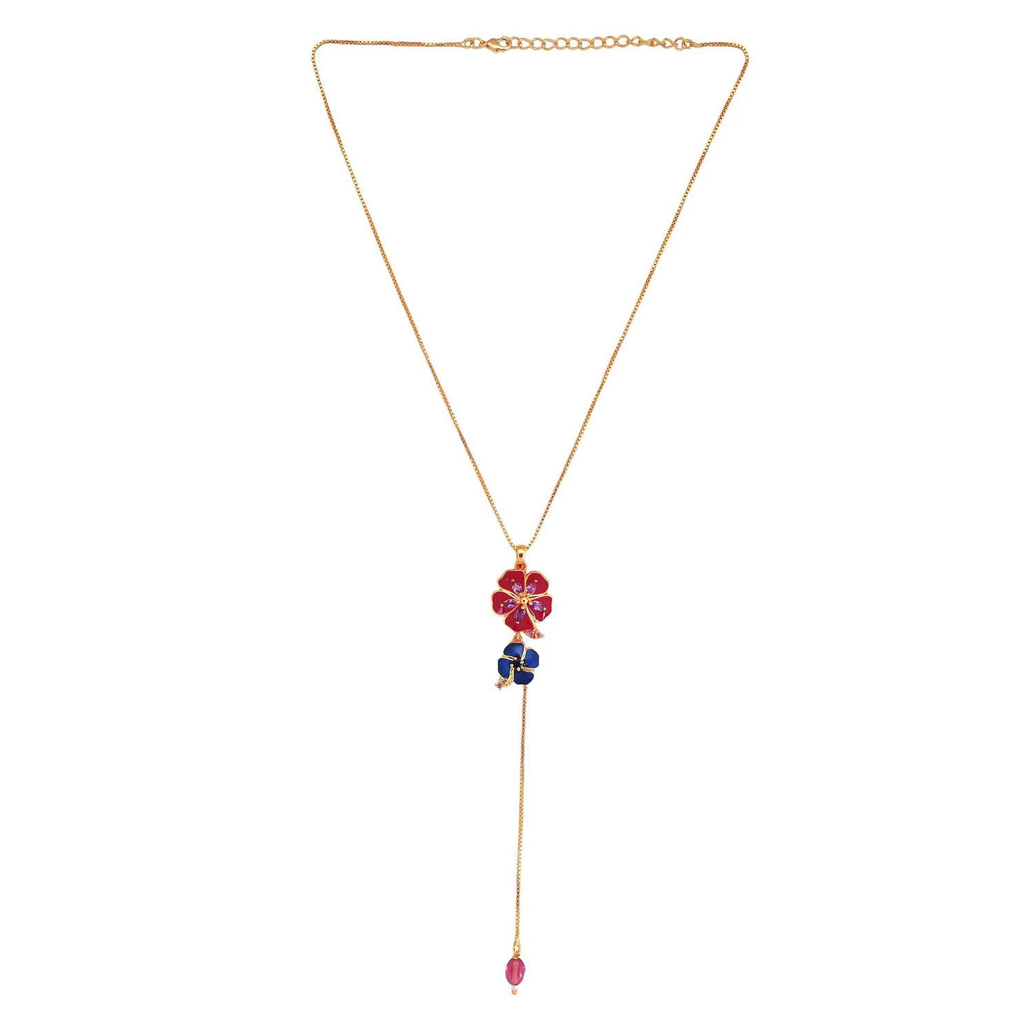 Flower Fantasy Magenta Pink And Blue Pendant - Image 4