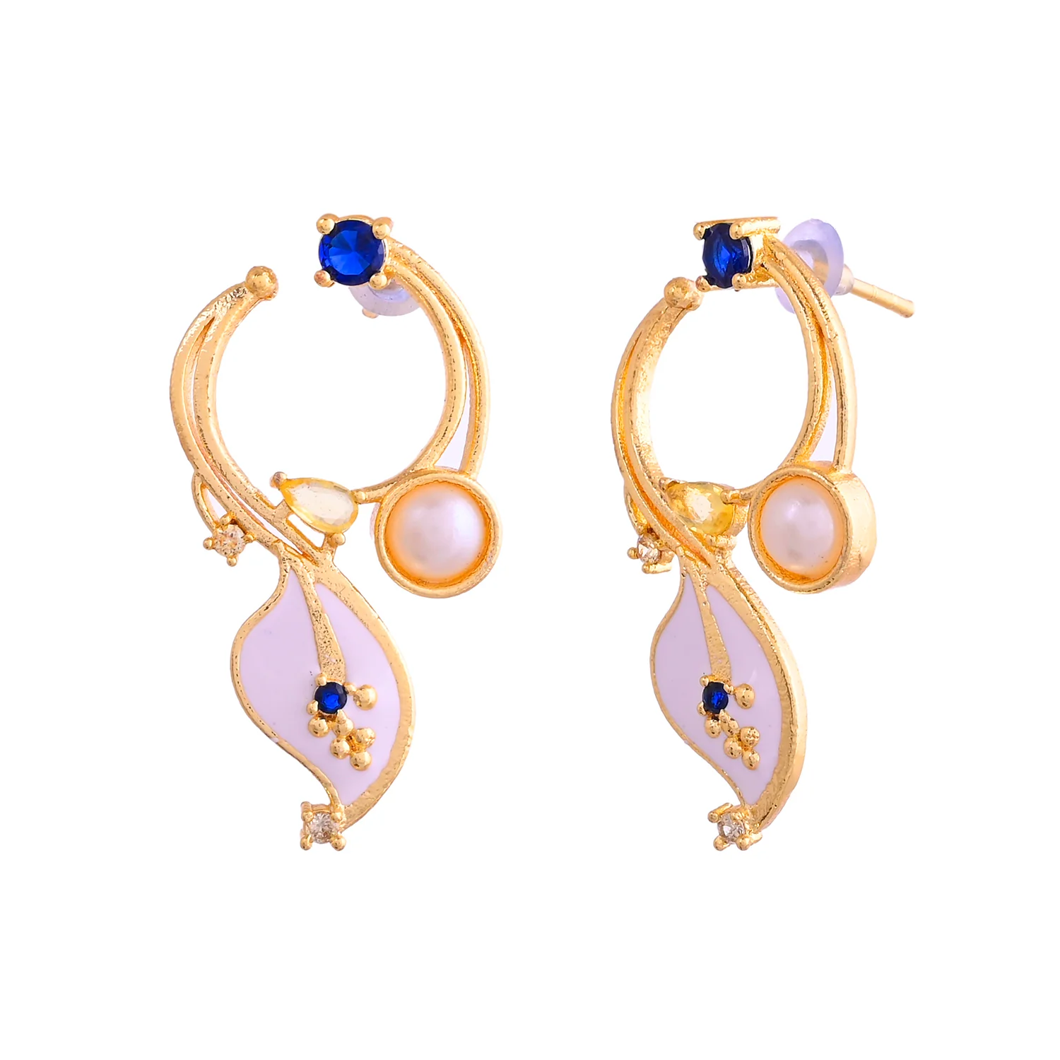 Flower Fantasy Pure Elegance Pearl Petal Earrings - Image 4