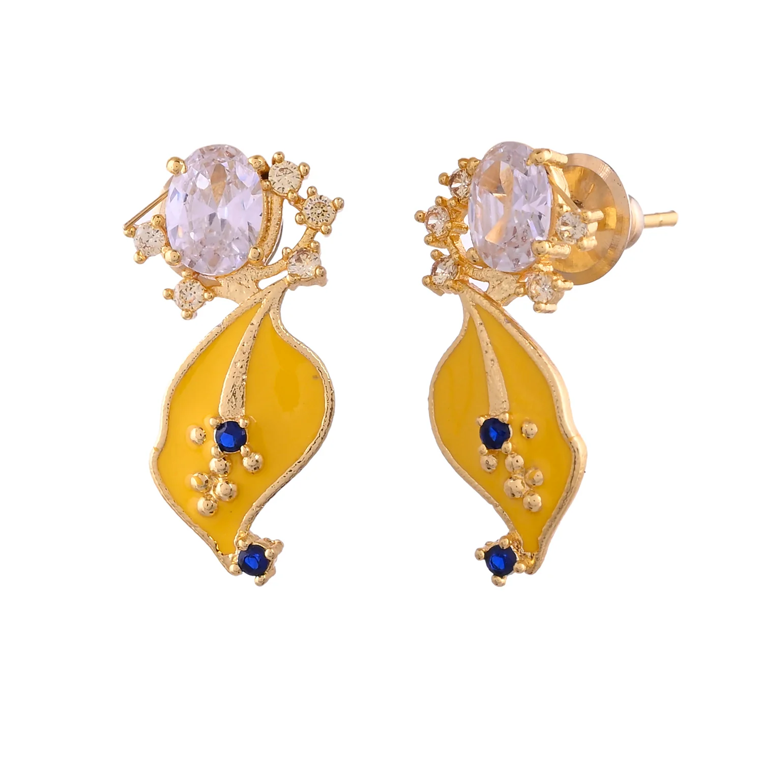 Flower Fantasy Bright Yellow Petal Ear Studs - Image 4