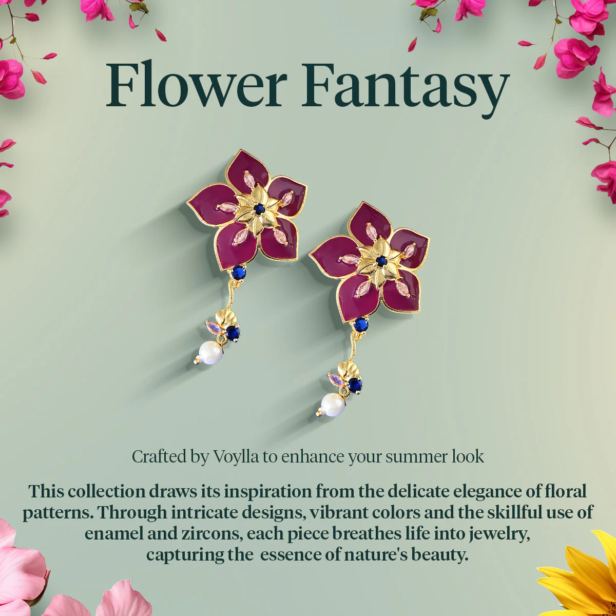 Flower Fantasy Bright Yellow Petal Ear Studs - Image 6