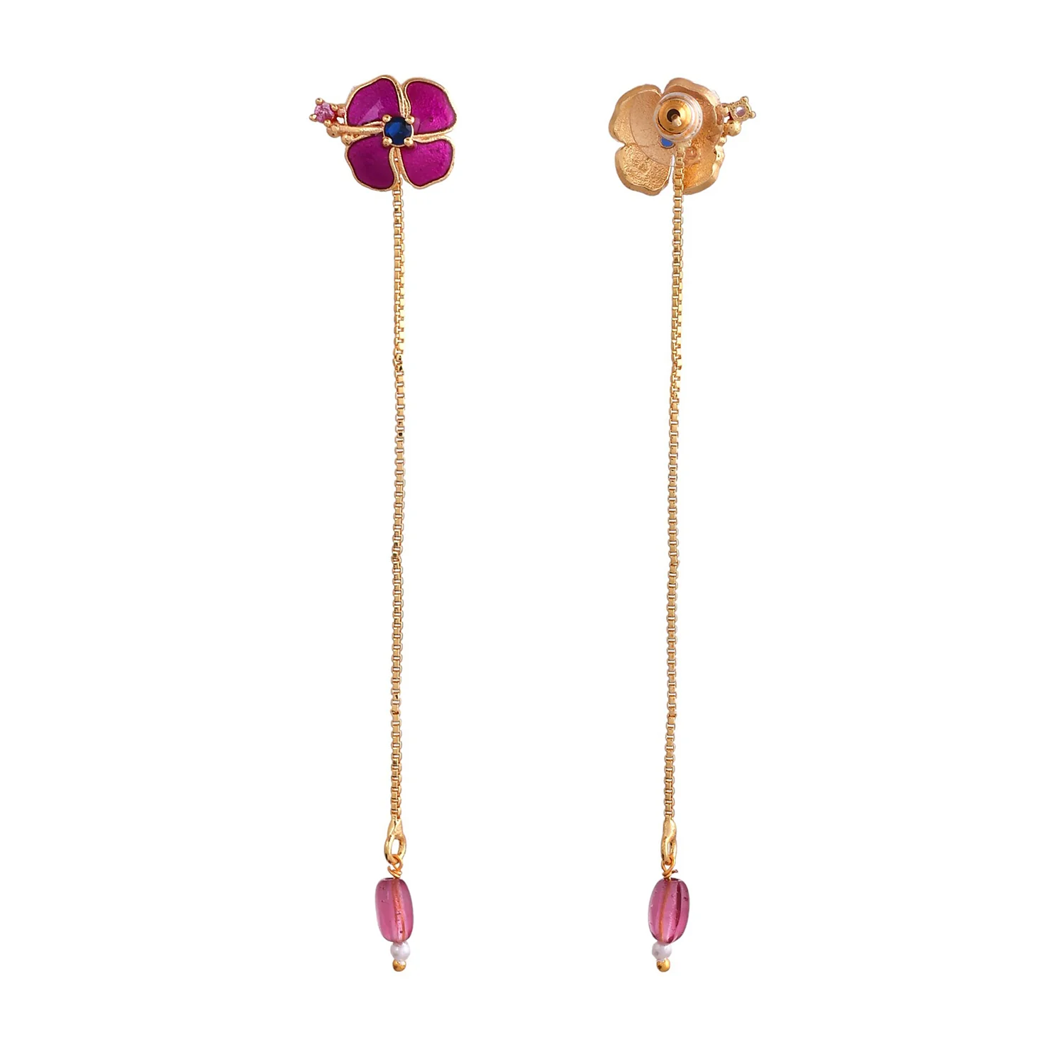 Flower Fantasy Magenta Bloom  Dangler Earrings - Image 5