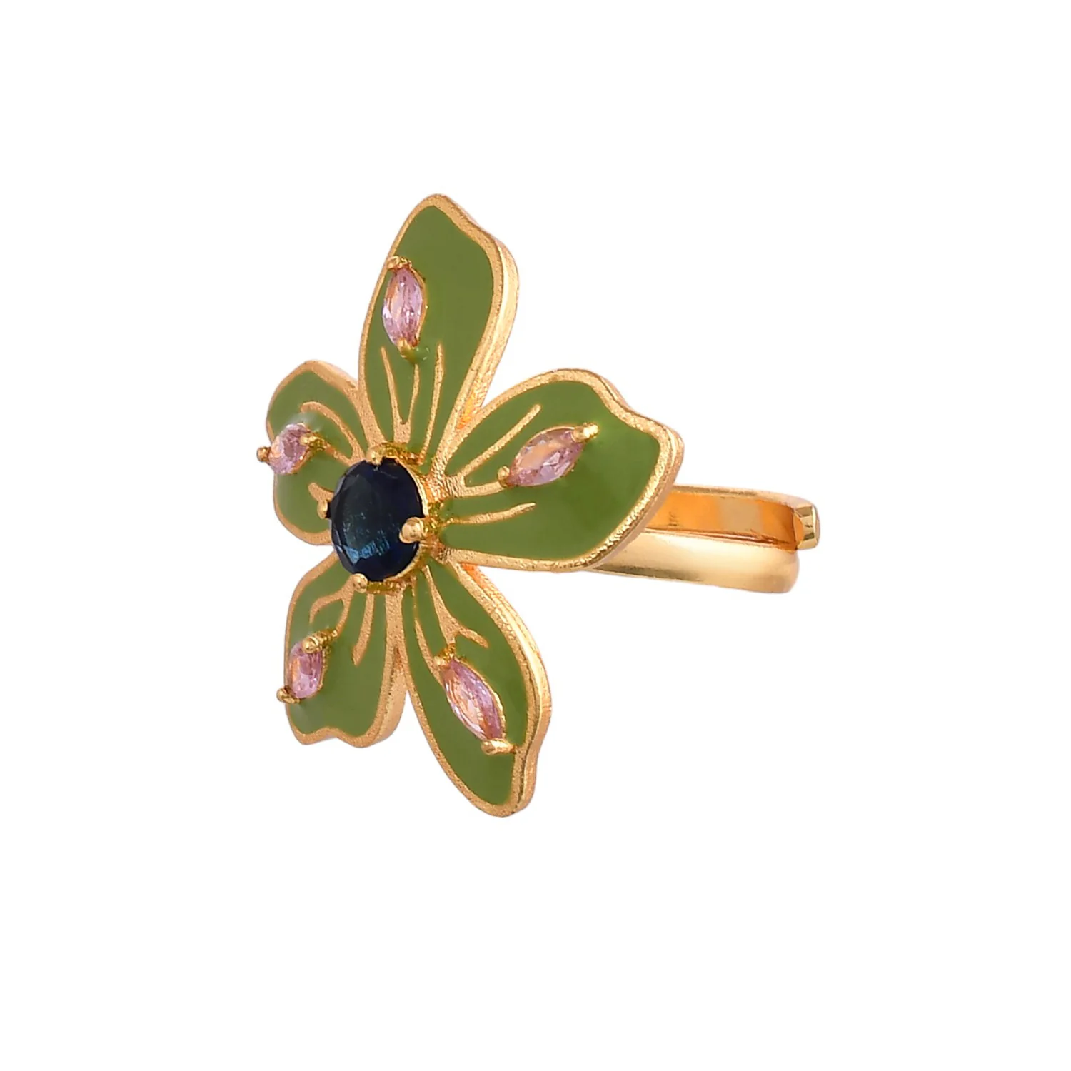 Flower Fantasy Sage Green Spring Blossom Ring - Image 3
