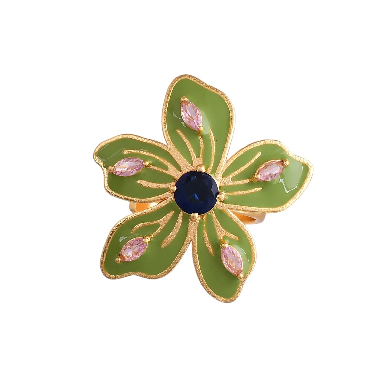 Flower Fantasy Sage Green Spring Blossom Ring - Image 4