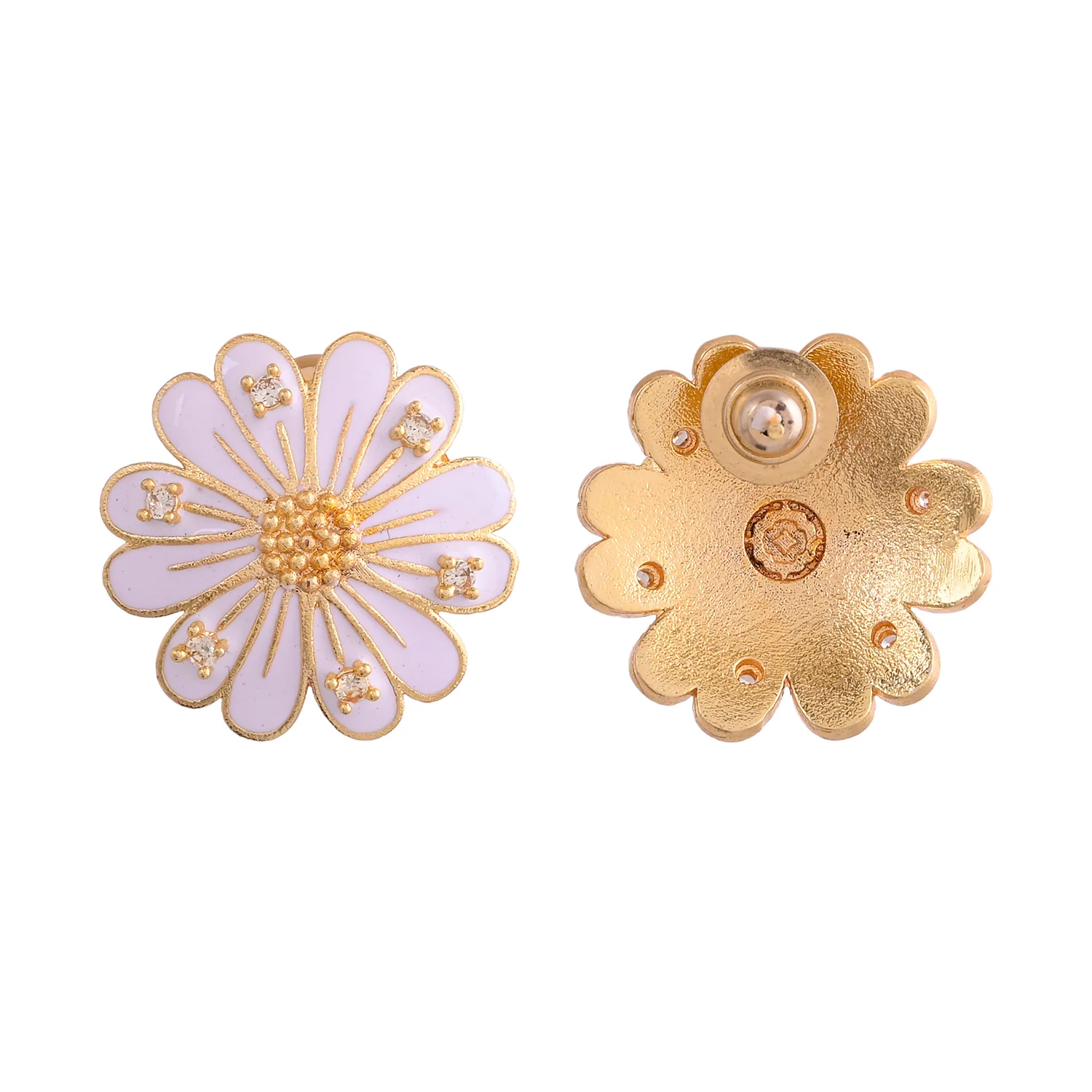 Flower Fantasy Pure Elegance Daisy White Ear Studs - Image 3