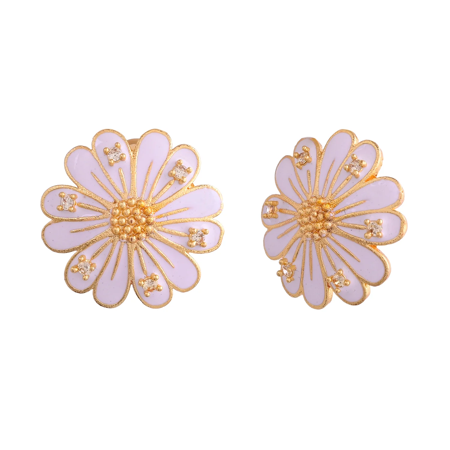 Flower Fantasy Pure Elegance Daisy White Ear Studs - Image 4