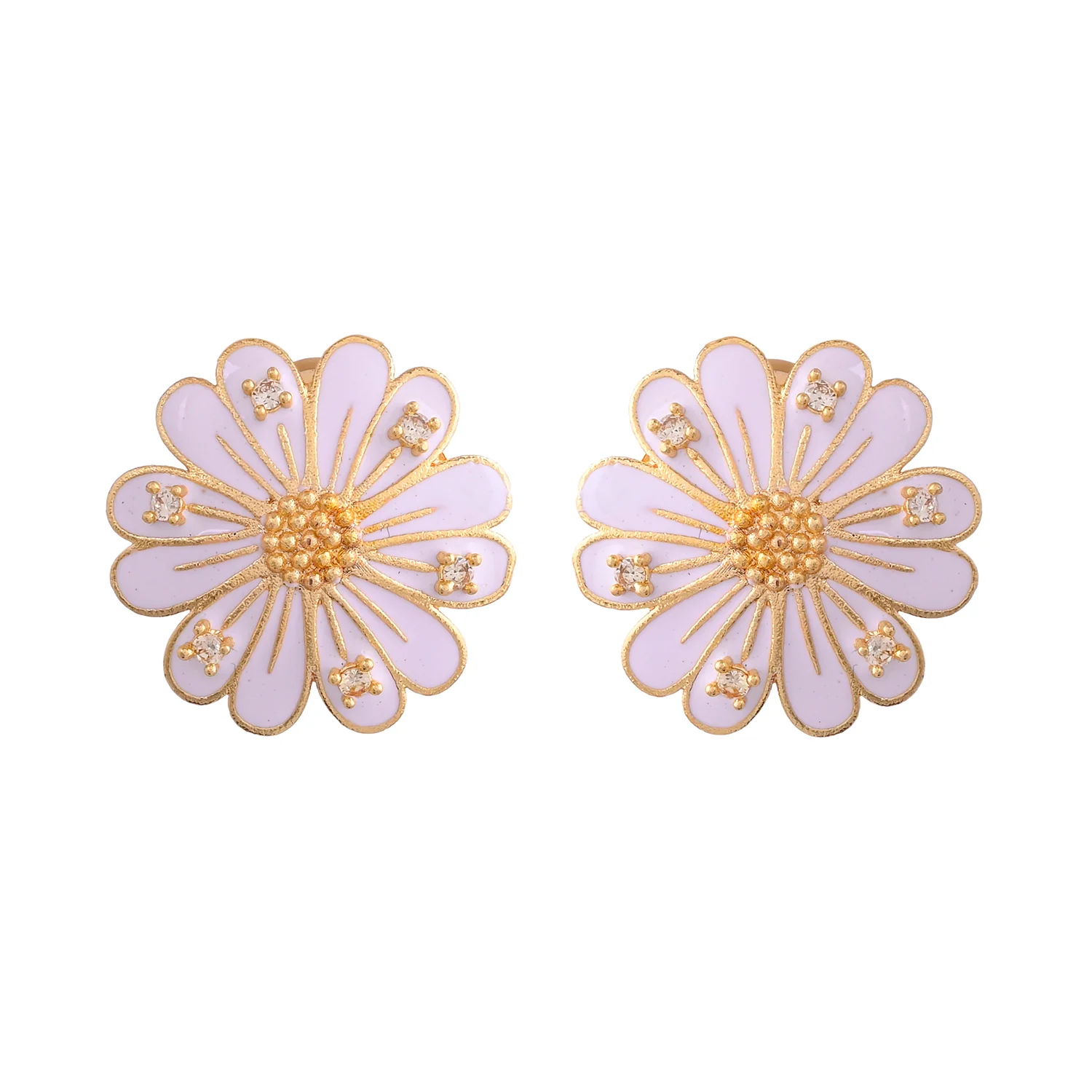 Flower Fantasy Pure Elegance Daisy White Ear Studs - Image 5