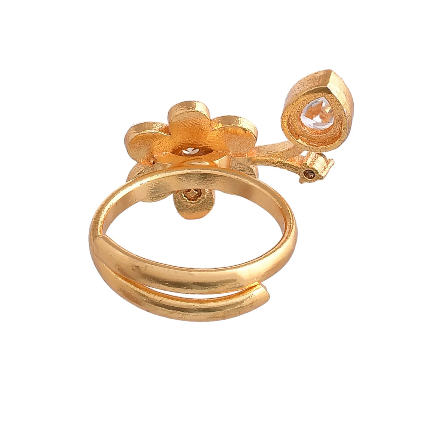 Flower Fantasy Leafy White Ring - Image 5
