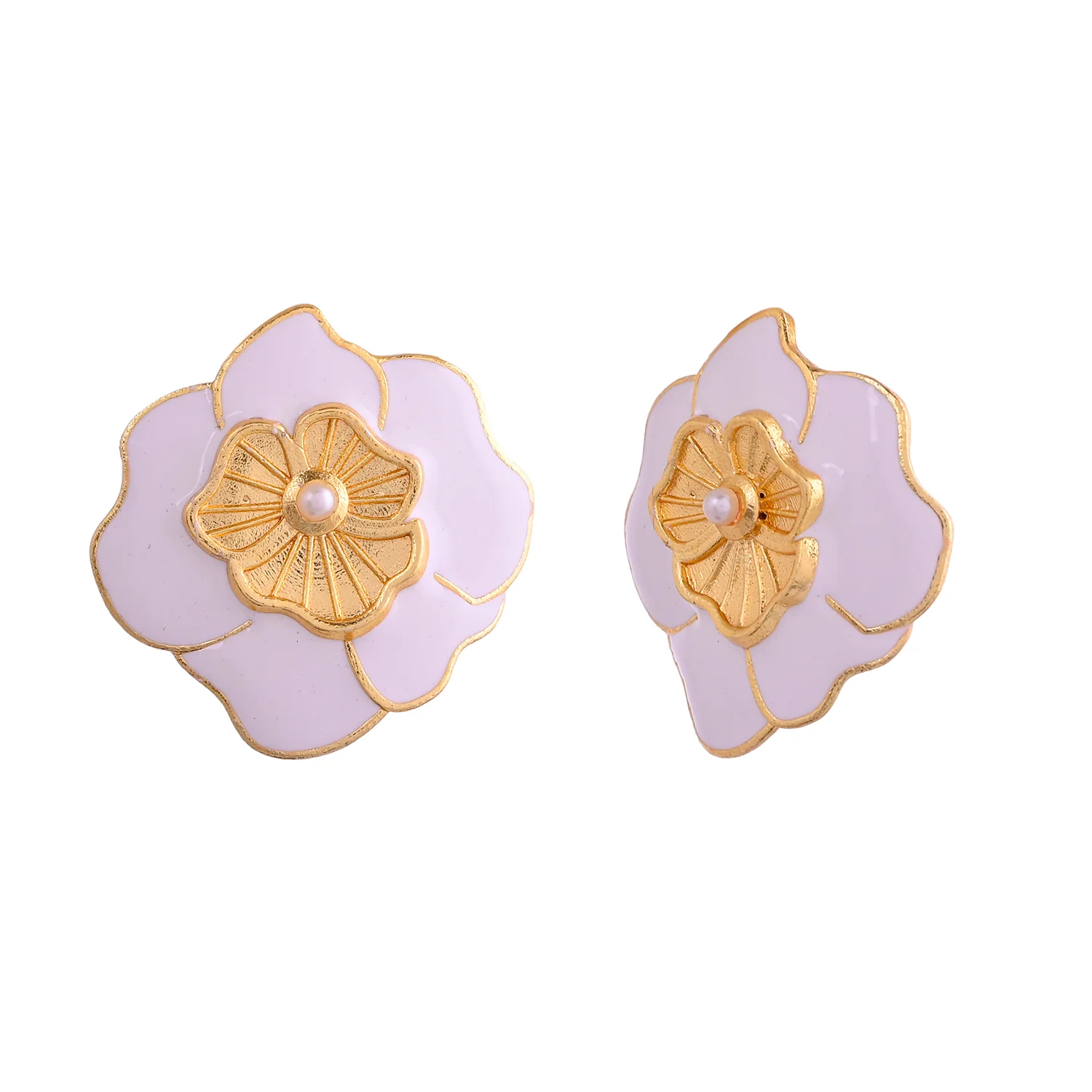 Flower Fantasy White Popi Flower Ear Studs - Image 4