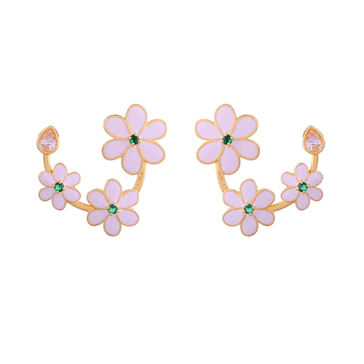 Flower Fantasy  White Daisy Floret Earrings - Image 5
