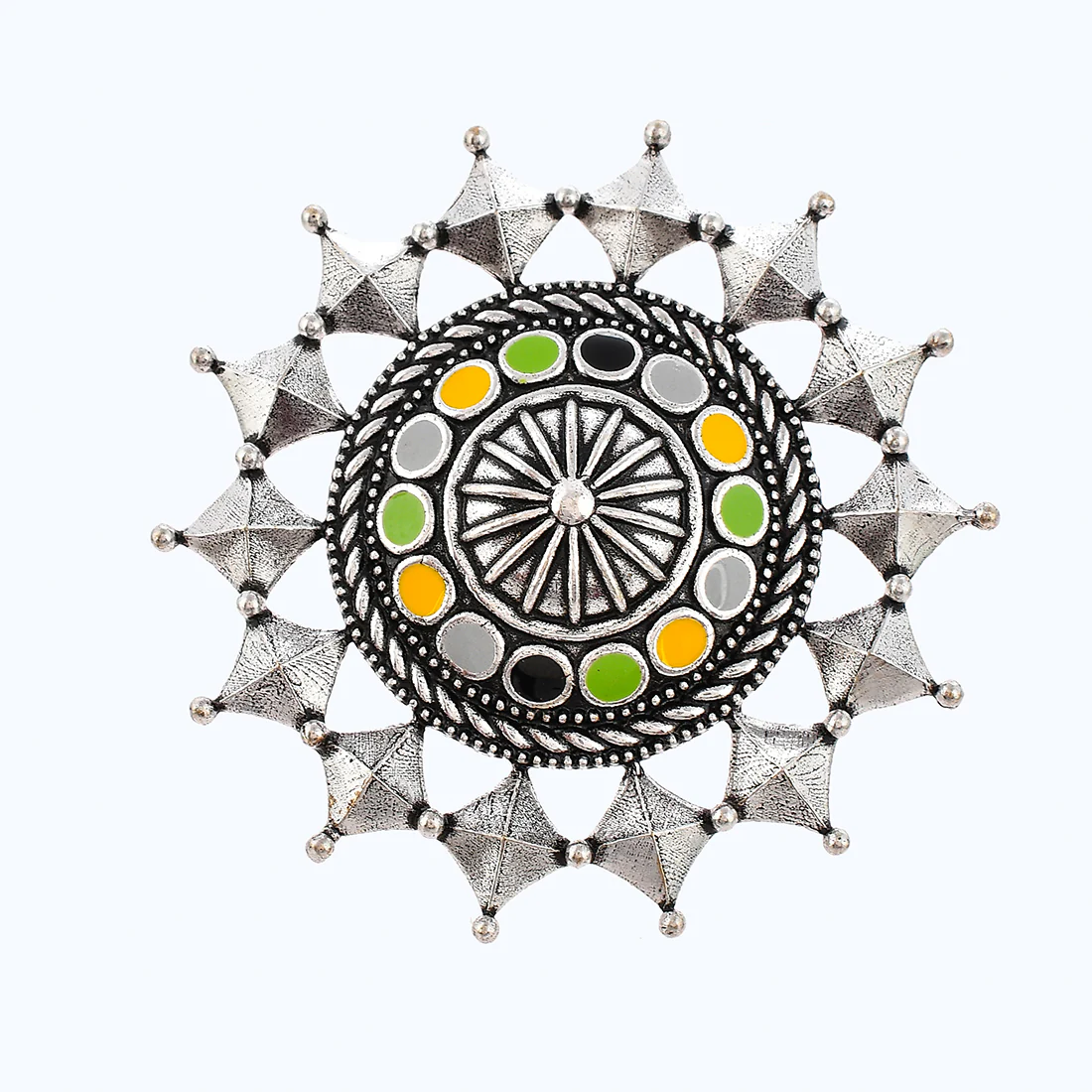 Folklore Statement Round Silver-Oxidized Brass Ring - Image 3