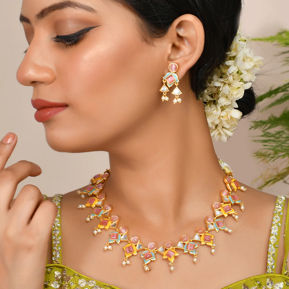 Forever More Gold Plated Women Necklace Set - Image 2