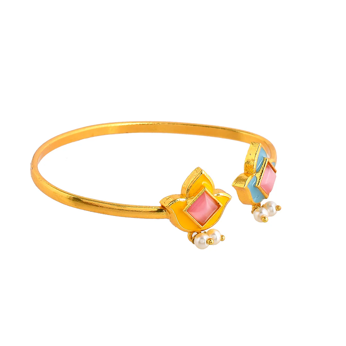 Forever More Enamelled Tulips Pearls Bracelet - Image 4