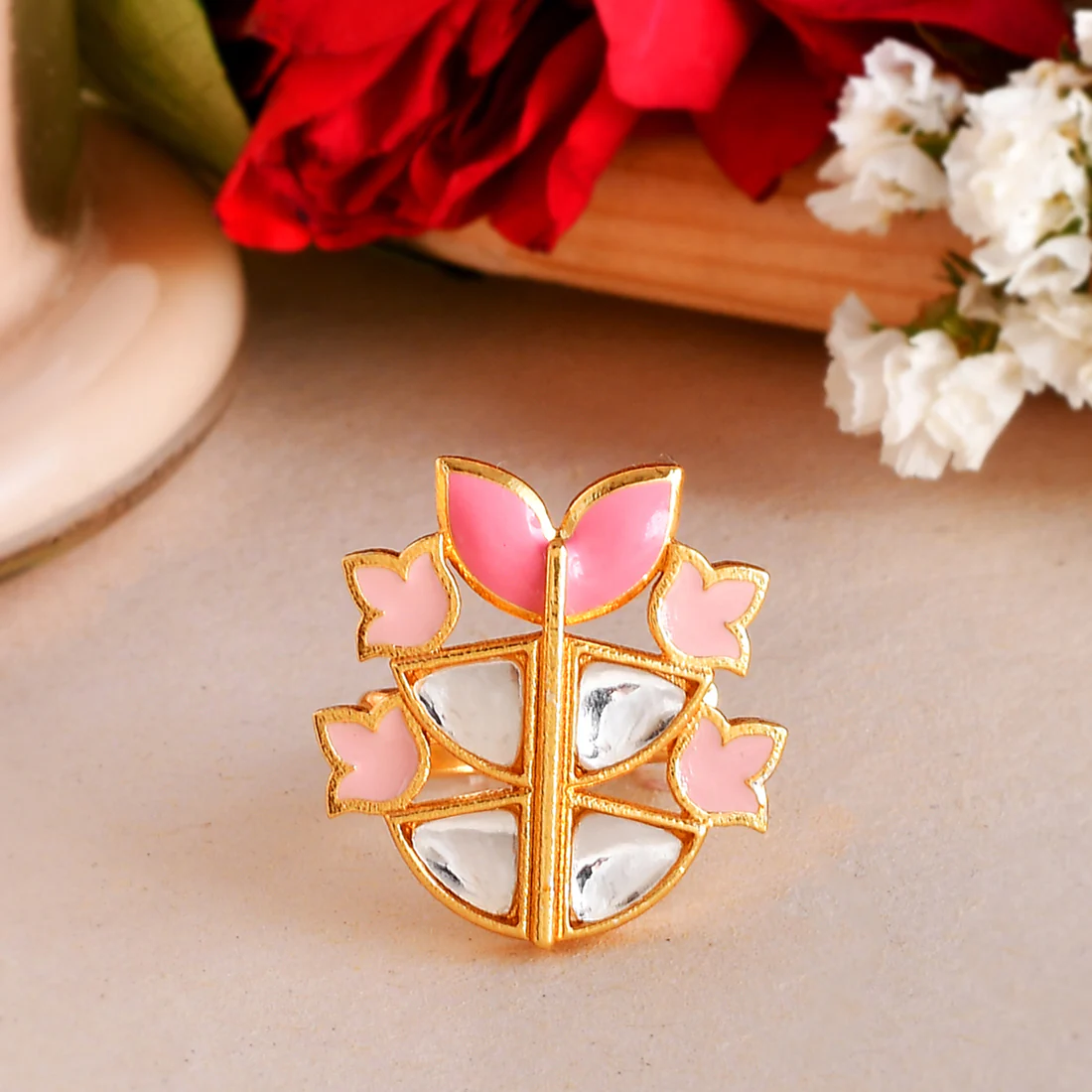 Forever More Floral Enamelled Ring
